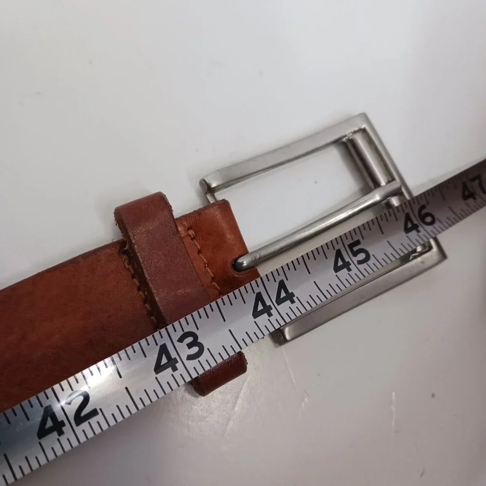 Vintage Milos Brown Leather Men's Belt size 38 Made in Italy